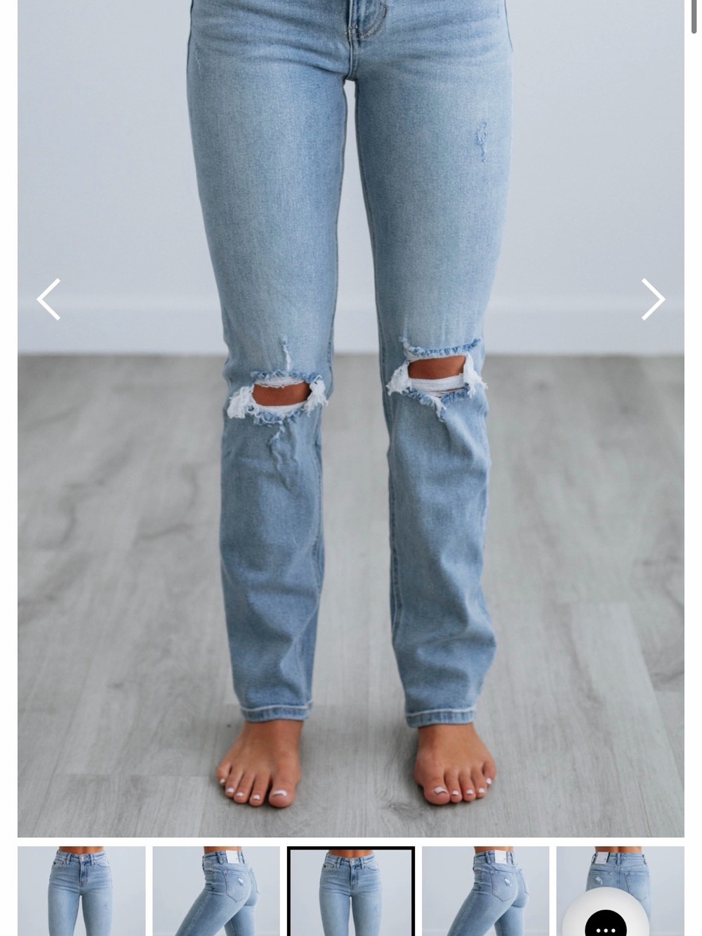 KanCan Light Blue Distressed Straight-Leg Jeans